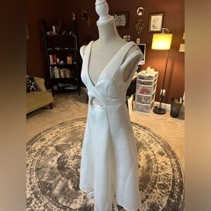 White ASOS Cut Out Midi Dress